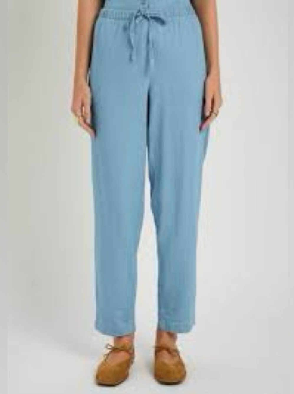 Eileen Fisher Chambray Drawstring Pants Sz Large
